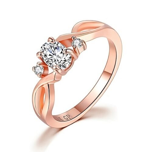 Anillo de Compromiso Elegancia Pura - Bañado en Oro Rosa 18K