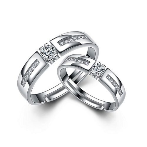 Anillos para Parejas de Promesa Única - Bañado en Plata Ley 925