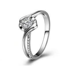Anillo de Compromiso Flor Naciente - Bañado en Plata Ley 925