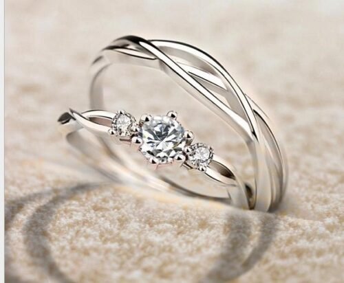 Anillos para Noviazgo Modelos Elegantes - Bañado en Plata Ley 925 - Imagen 4