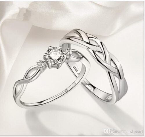 Anillos para Noviazgo Modelos Elegantes - Bañado en Plata Ley 925 - Imagen 2