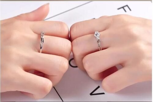 Anillos para Noviazgo Modelos Elegantes - Bañado en Plata Ley 925 - Imagen 3
