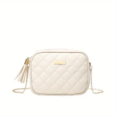 Bolso de Mano Blanco Elegante - Cuero Sintético - Imagen 3