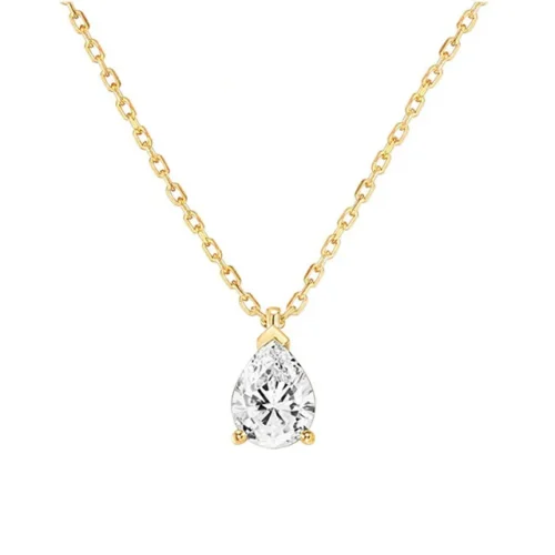 Collar Gota de Cristal - Bañado en Oro Dorado 18K