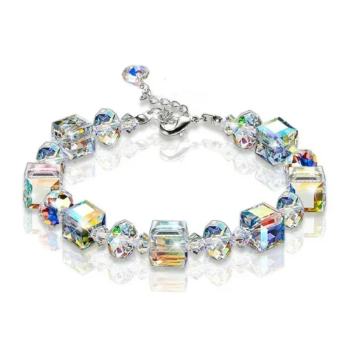 Pulsera Cubo de Cristal - Acero Quirúrgico